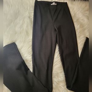 Topshop black flared ribbed pants